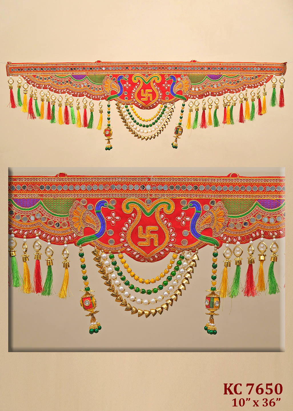 Peacock with Swastik Toran